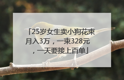 25岁女生卖小狗花束月入3万，一束328元，一天要接上百单