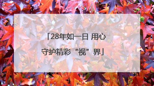 28年如一日 用心守护精彩“视”界