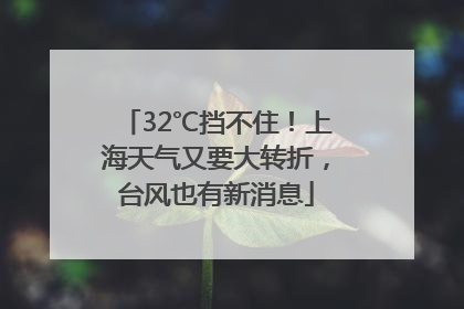 32℃挡不住！上海天气又要大转折，台风也有新消息
