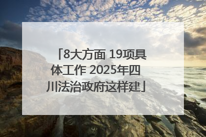 8大方面 19项具体工作 2025年四川法治政府这样建