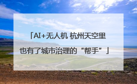 AI+无人机 杭州天空里也有了城市治理的“帮手”